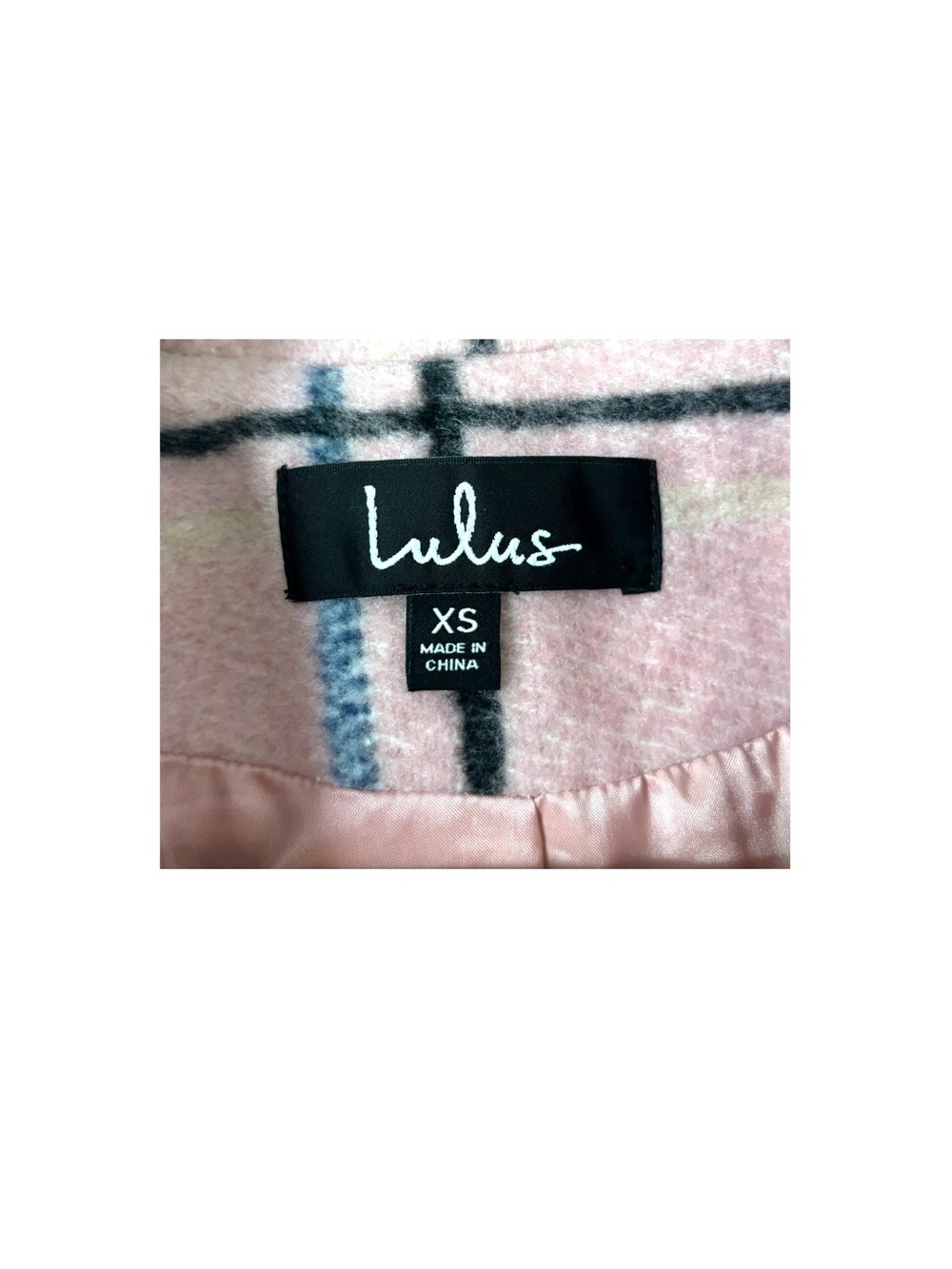 Lulus Warm Front Light Pink Plaid Coat - Picture 4 of 5